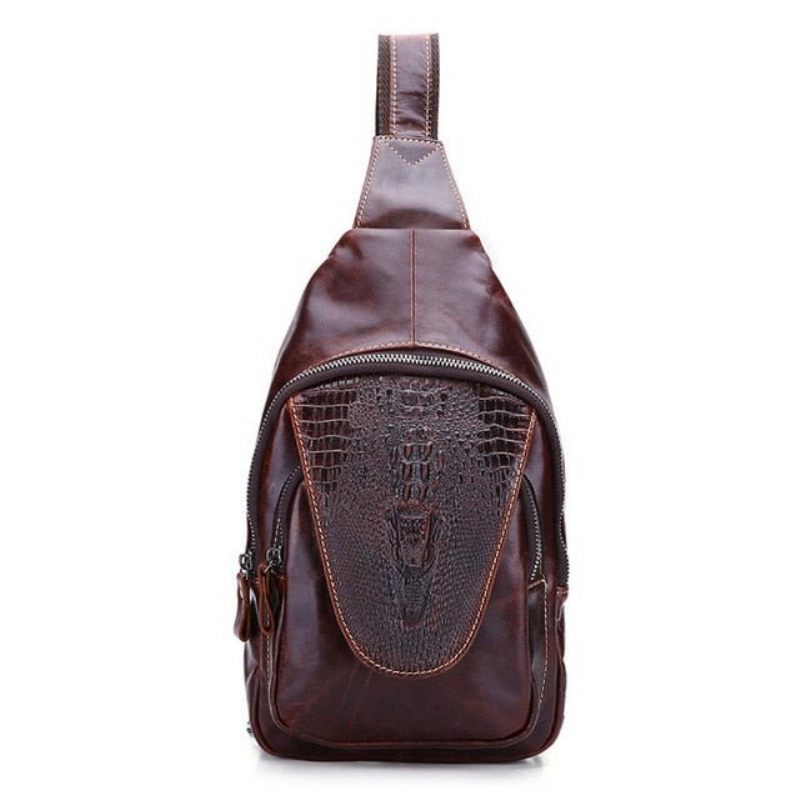 Bolsa Ombro Masculina Elegante Mensageiro Tipo Estilingue - Marrom