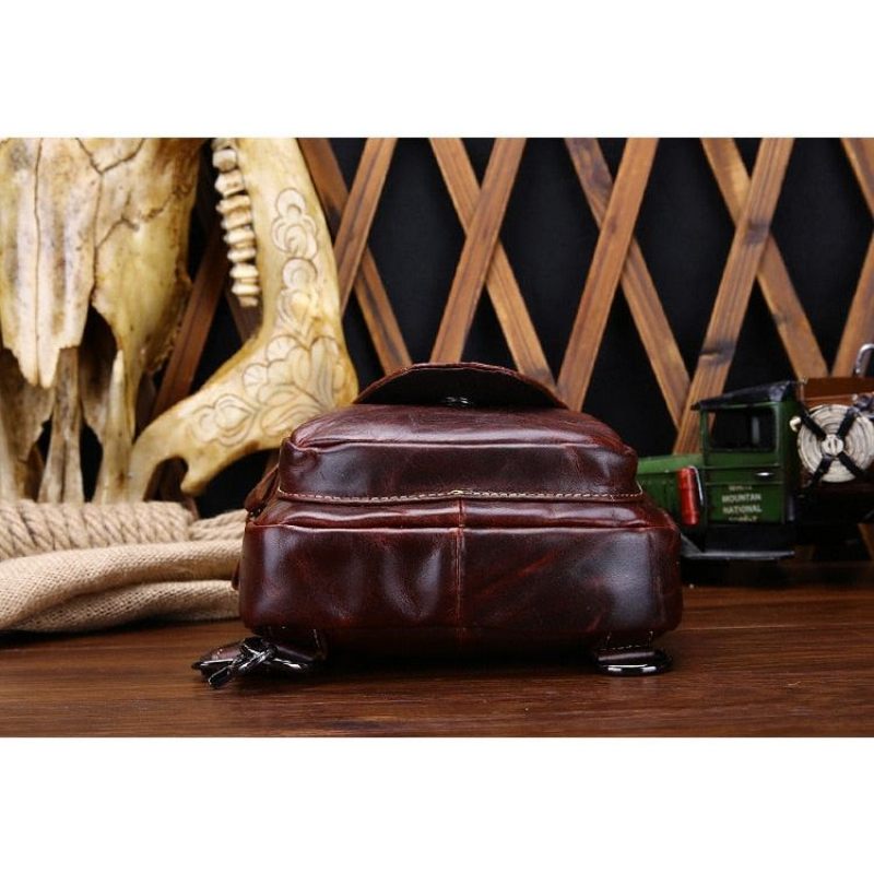 Bolsa Ombro Masculina Elegante Mensageiro Tipo Estilingue - Marrom