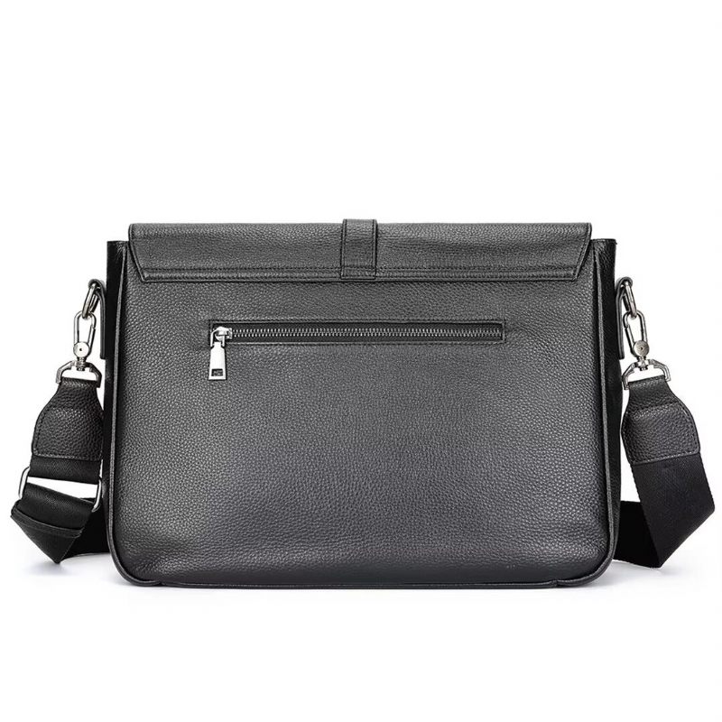 Bolsa Ombro Masculina Executiva Elite Em Couro Jacaré - Preto