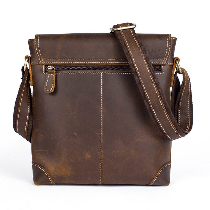 Bolsa Ombro Masculina Fashionista Chique Couro Crossbody Mensageiro - Café