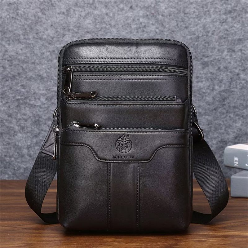 Bolsa Ombro Masculina Gallant Traveller Couro - Preto