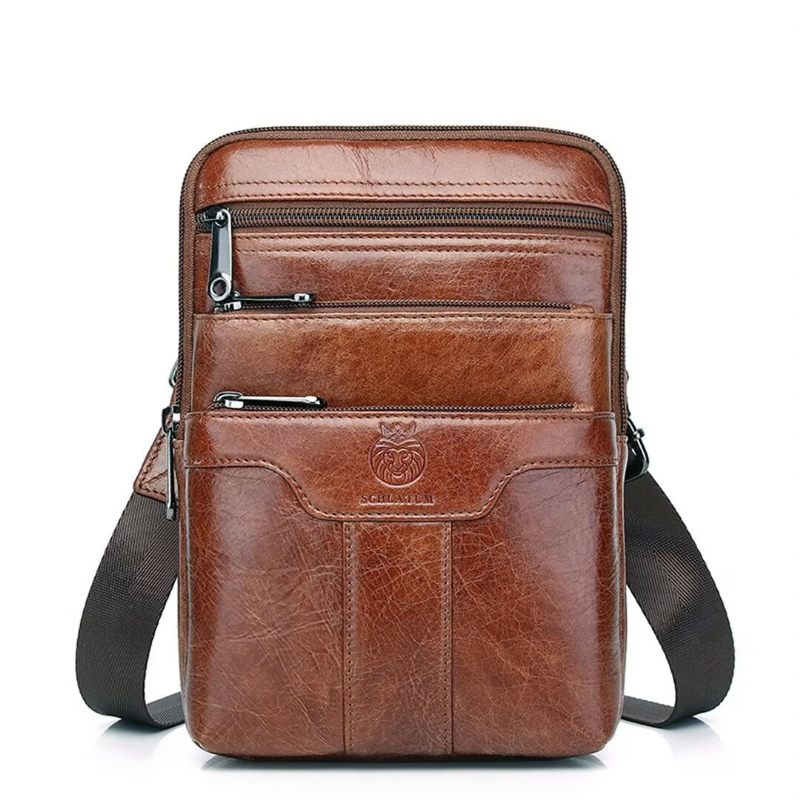 Bolsa Ombro Masculina Gallant Traveller Couro - Preto