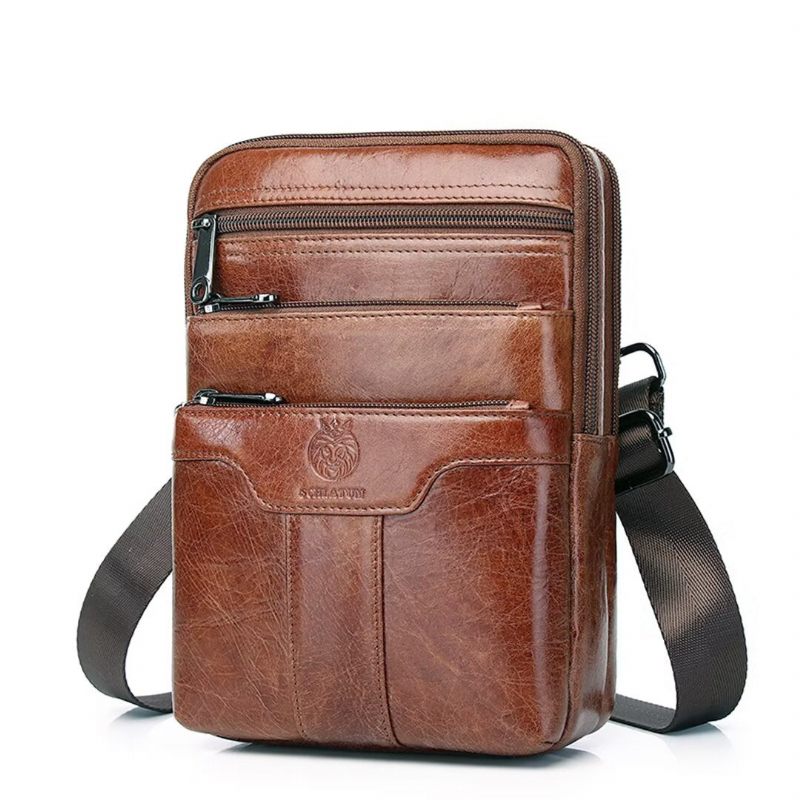 Bolsa Ombro Masculina Gallant Traveller Couro - Preto