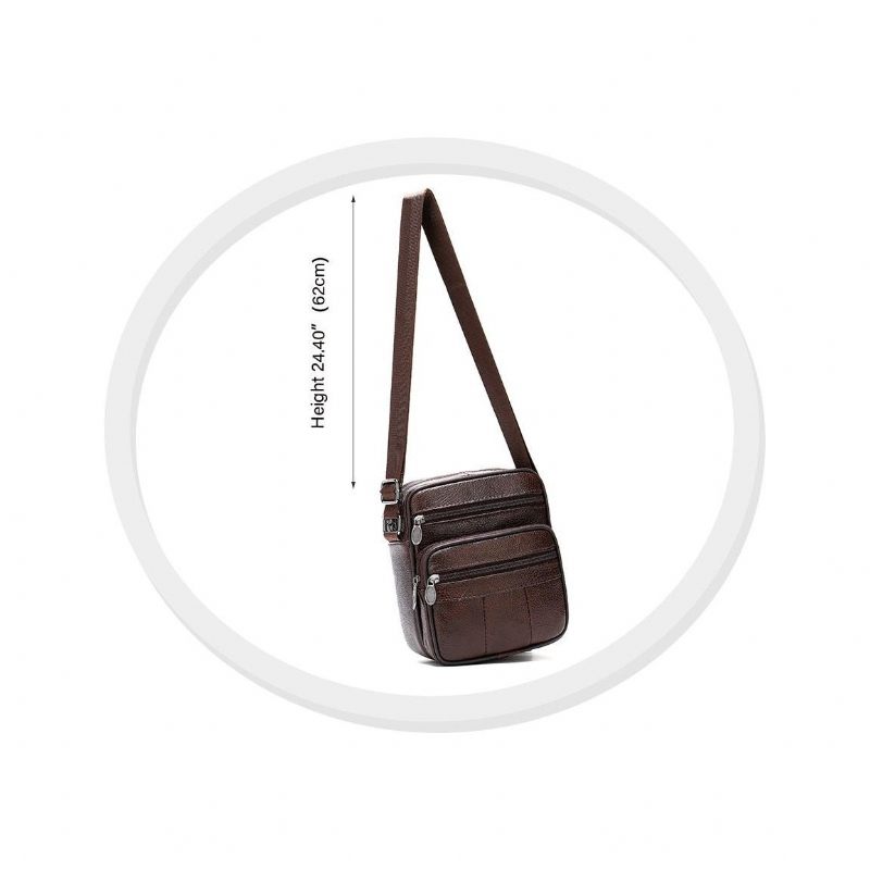 Bolsa Ombro Masculina Luxo Com Aba Couro Exótico Mensageiro Crossbody - Café