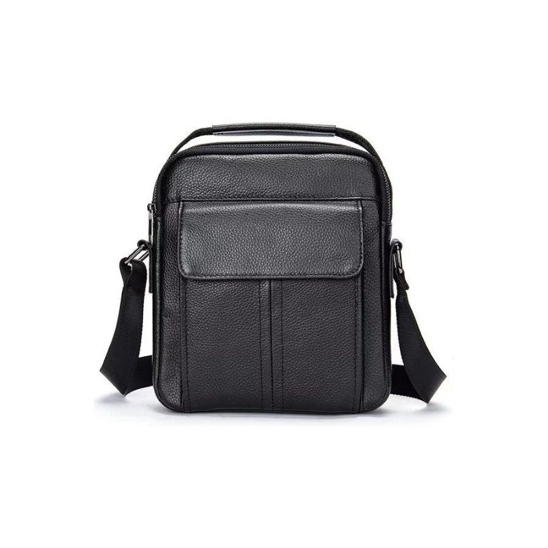 Bolsa Ombro Masculina Luxuosa Com Aba Couro Acolchoada Crossbody