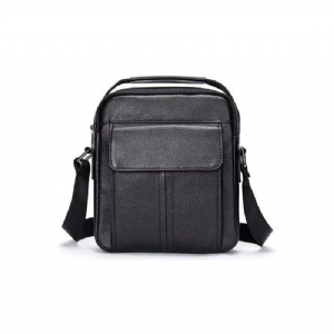 Bolsa Ombro Masculina Luxuosa Com Aba Couro Acolchoada Crossbody