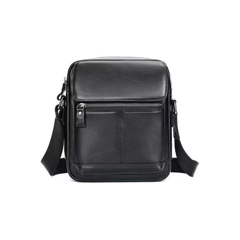 Bolsa Ombro Masculina Luxuosa Com Aba Couro Franjas Crossbody