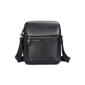 Bolsa Ombro Masculina Luxuosa Com Aba Couro Franjas Crossbody