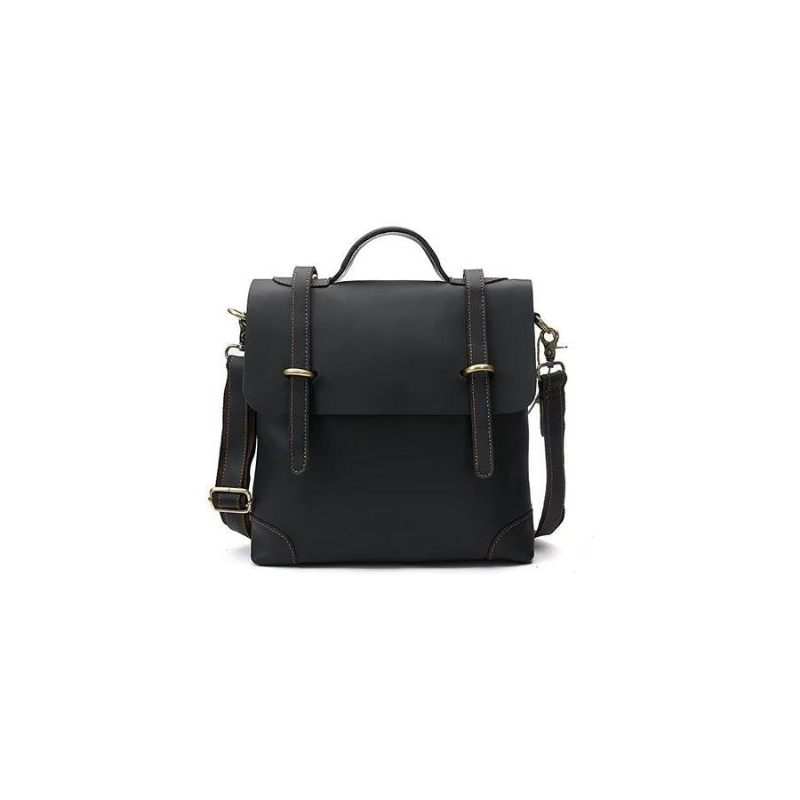 Bolsa Ombro Masculina Luxuosa Couro Crazy Horse - Preto