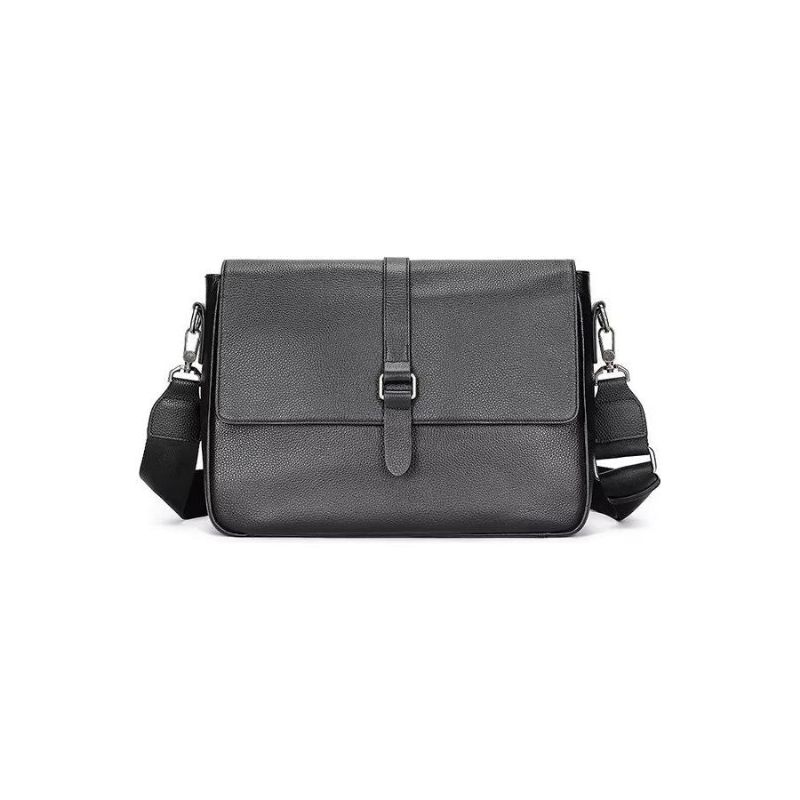 Bolsa Ombro Masculina Luxuosa Crossbody Com Aba Couro Genuíno