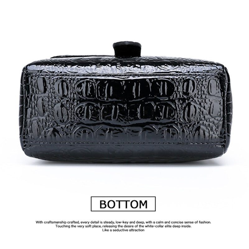 Bolsa Ombro Masculina Luxuosa Mensageiro Com Aba Jacaré - Preto