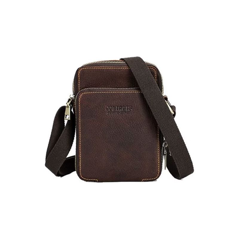 Bolsa Ombro Masculina Luxuosa Mensageiro Crossbody Coleção Crazy Horse