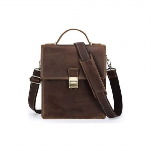 Bolsa Ombro Masculina Luxuosa Mensageiro Crossbody Coleção Vintage Crazy Horse