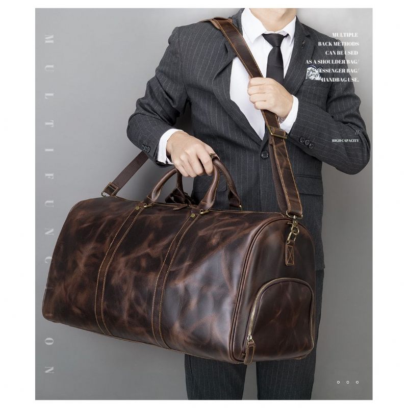 Bolsa Ombro Masculina Mensageiro Para Laptop Viajante - Café