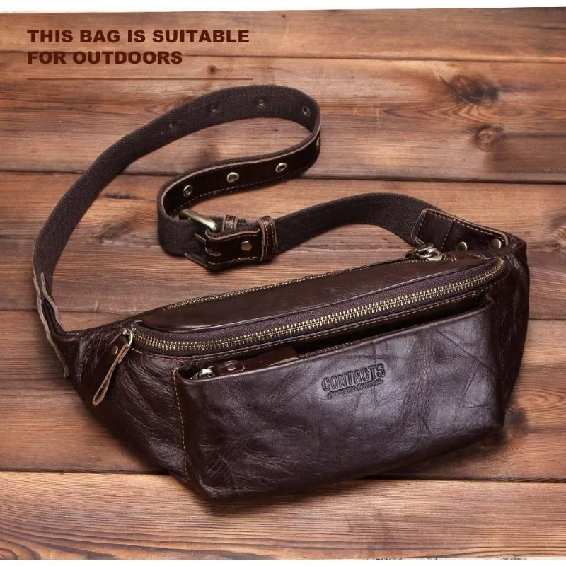 Bolsa Ombro Masculina Multifuncional Chique Atlética Cintura - Café