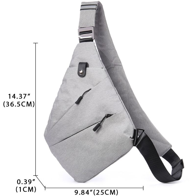 Bolsa Ombro Masculina À Prova D'água Mensageiro Crossbody - Cinza