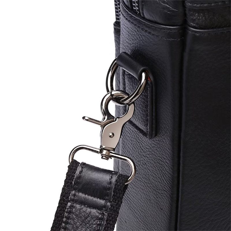 Bolsa Ombro Masculina Quadrada Couro Soberano - Preto