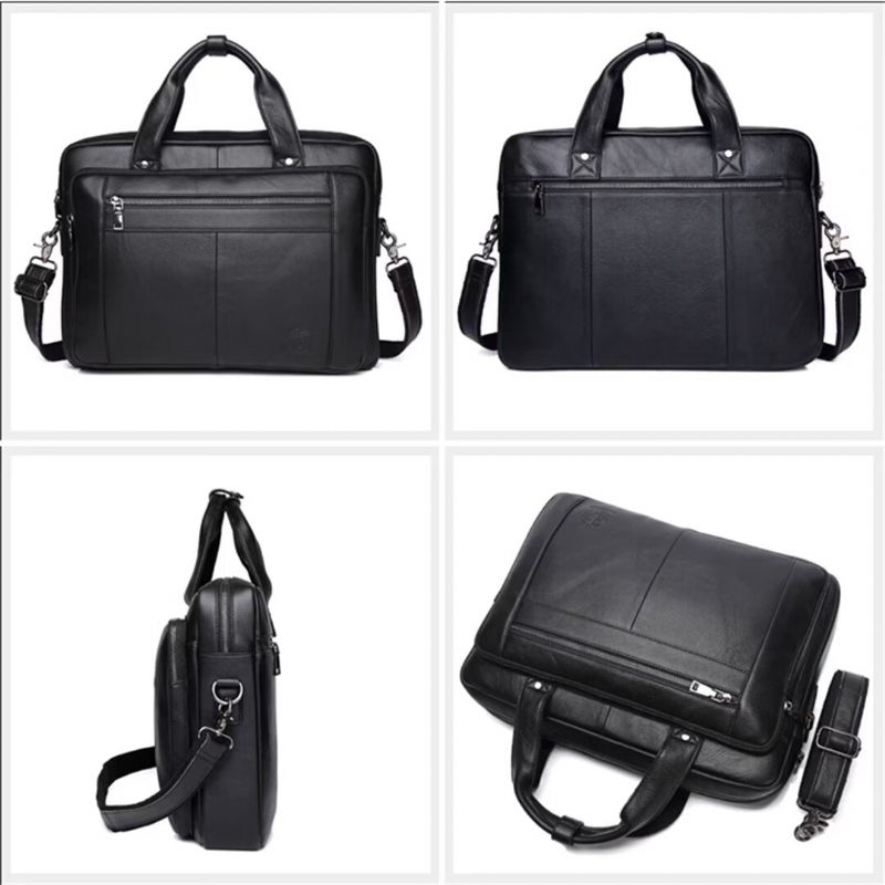 Bolsa Ombro Masculina Quadrada Couro Soberano - Preto