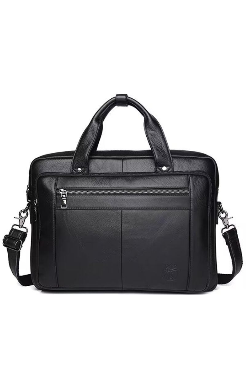 Bolsa Ombro Masculina Quadrada Couro Soberano - Preto