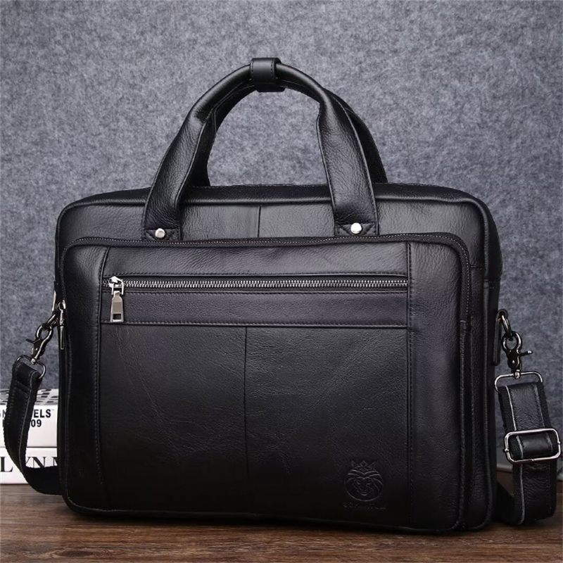 Bolsa Ombro Masculina Quadrada Couro Soberano - Preto