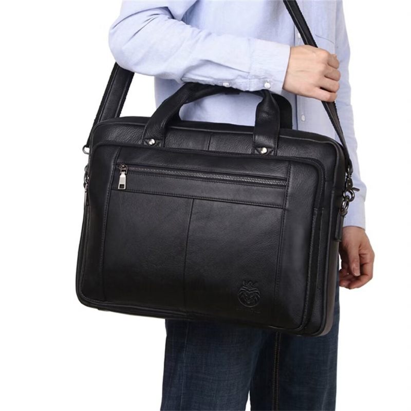 Bolsa Ombro Masculina Quadrada Couro Soberano - Preto