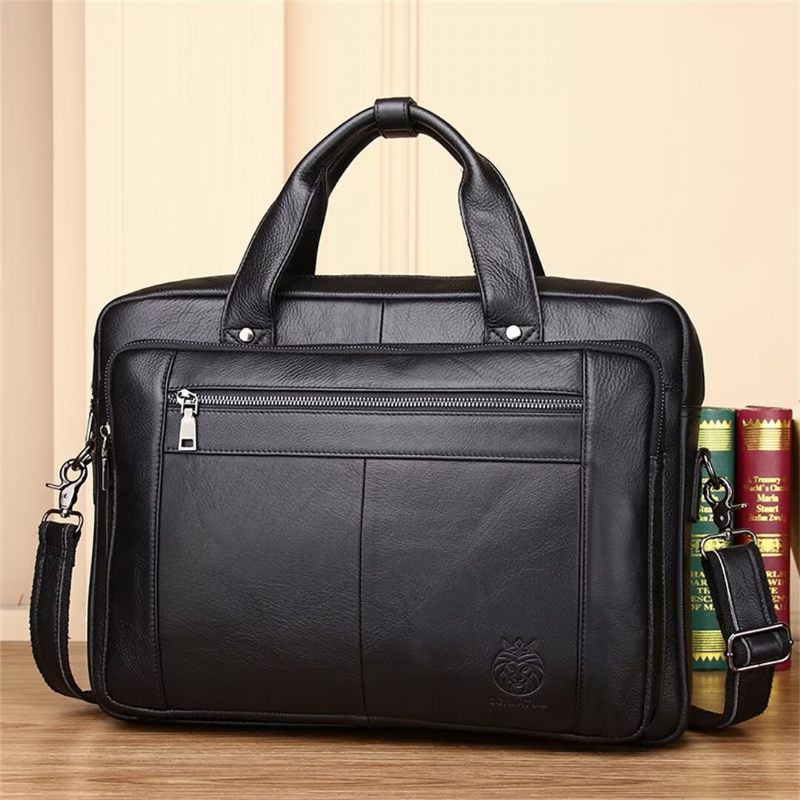 Bolsa Ombro Masculina Quadrada Couro Soberano - Preto