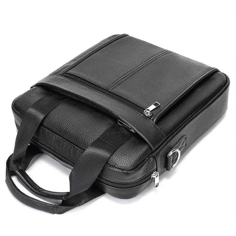 Bolsa Ombro Masculina Sofisticada Couro Crocodilo Voyager - Preto1