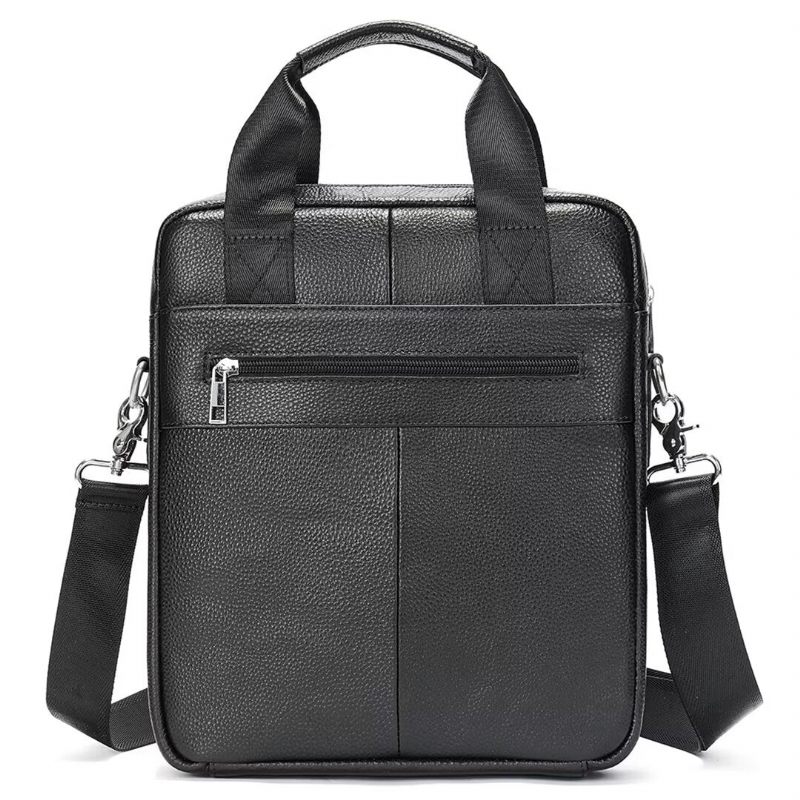 Bolsa Ombro Masculina Sofisticada Couro Crocodilo Voyager - Preto1