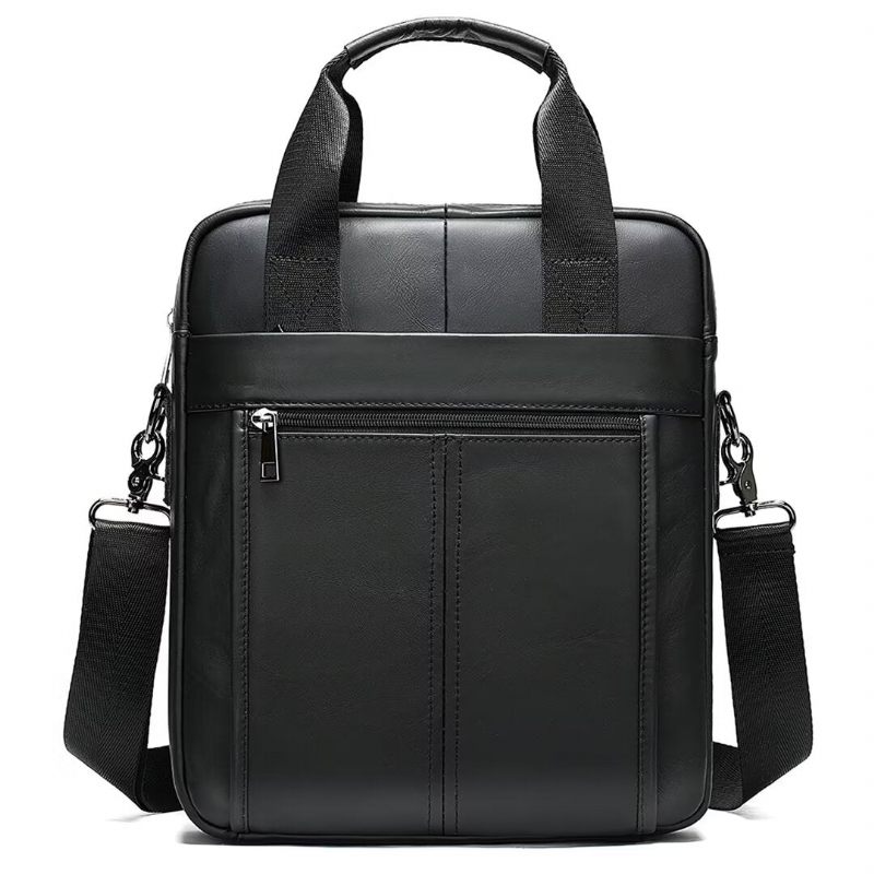 Bolsa Ombro Masculina Sofisticada Couro Crocodilo Voyager - Preto1