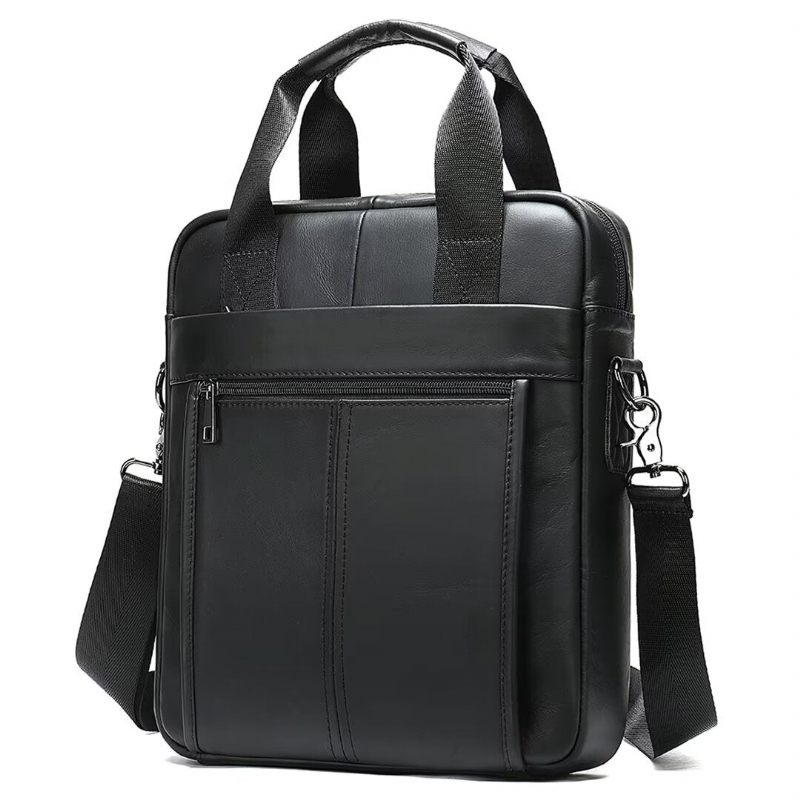 Bolsa Ombro Masculina Sofisticada Couro Crocodilo Voyager - Preto1