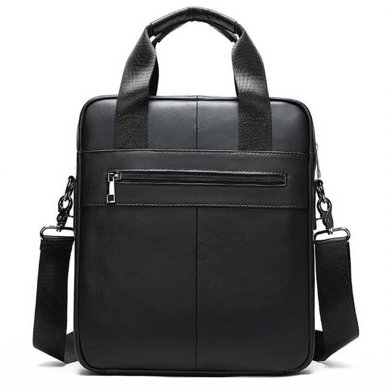 Bolsa Ombro Masculina Sofisticada Couro Crocodilo Voyager - Preto1