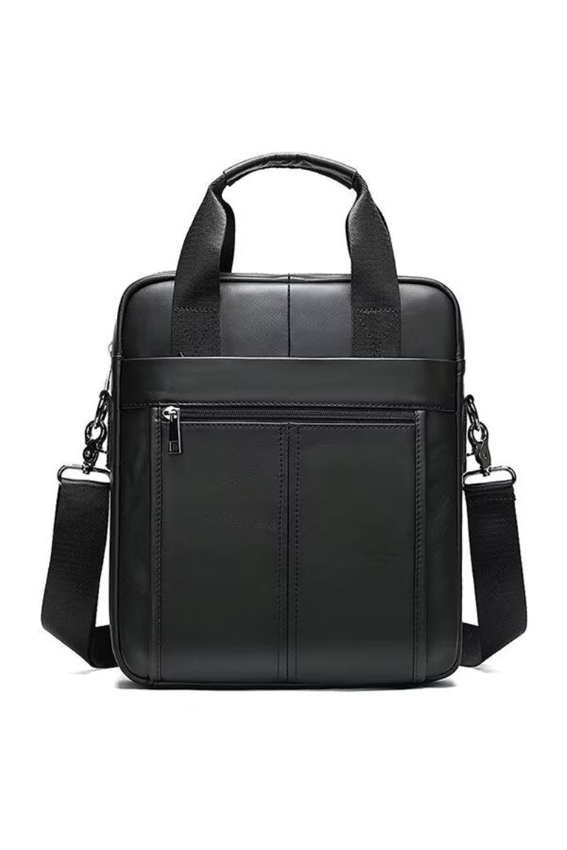 Bolsa Ombro Masculina Sofisticada Couro Crocodilo Voyager - Preto1