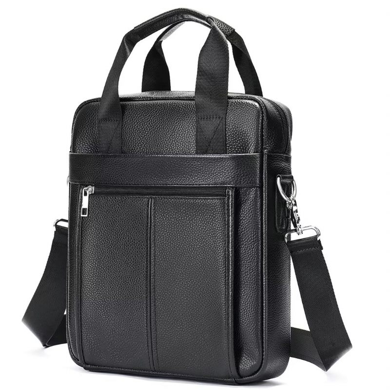 Bolsa Ombro Masculina Sofisticada Couro Crocodilo Voyager - Preto1