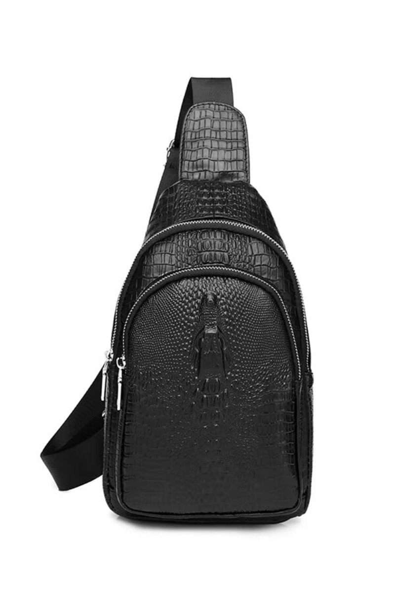 Bolsa Ombro Masculina Sofisticada Couro Urbano - Preto