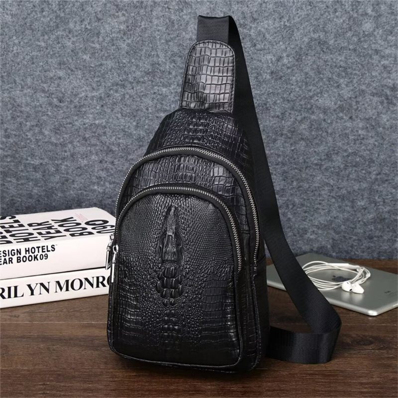 Bolsa Ombro Masculina Sofisticada Couro Urbano - Preto