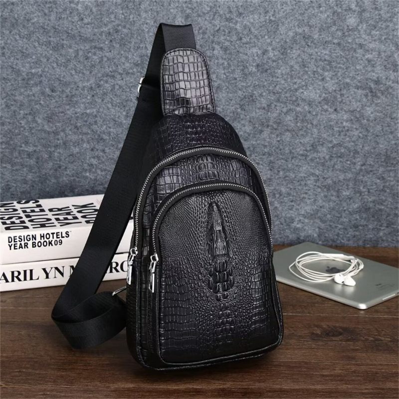 Bolsa Ombro Masculina Sofisticada Couro Urbano - Preto