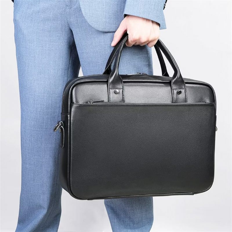 Bolsa Ombro Masculina Urbane Edge Couro Jacaré - Preto