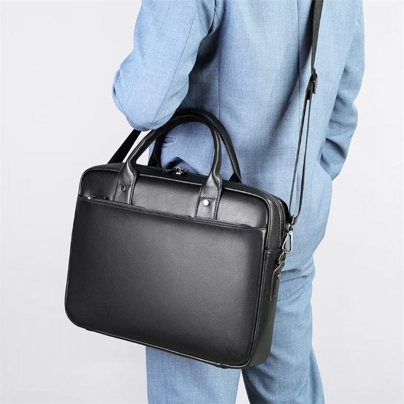 Bolsa Ombro Masculina Urbane Edge Couro Jacaré - Preto