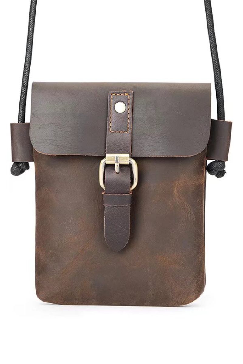 Bolsa Ombro Masculina Urbane Edge Couro Jacaré - Café