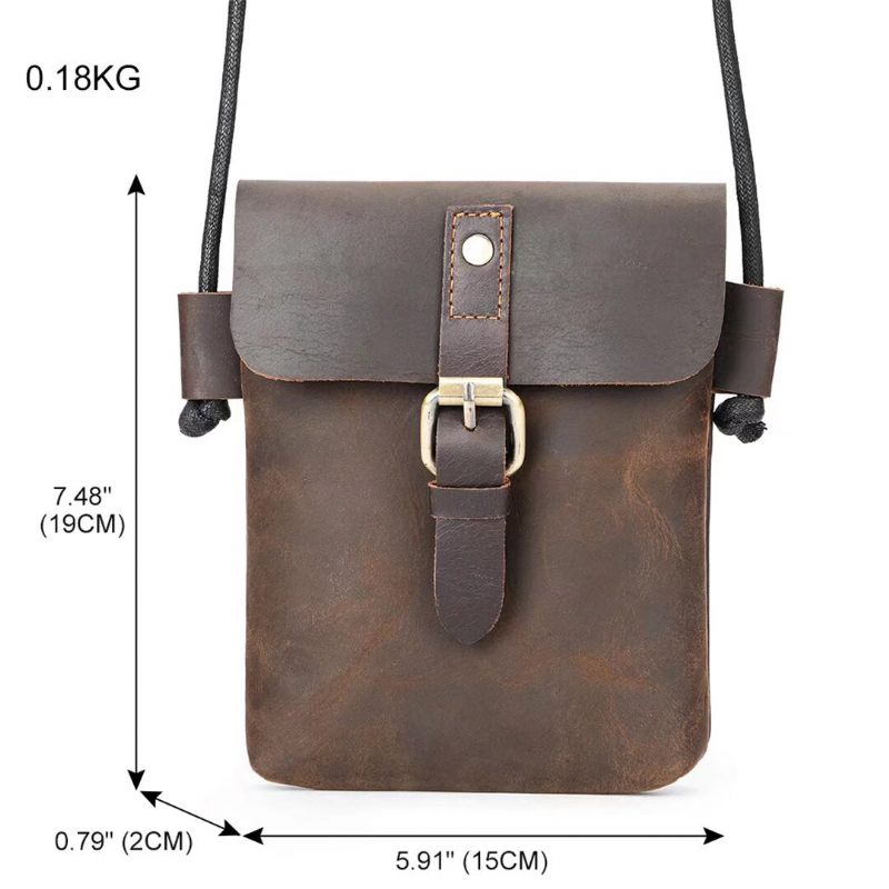 Bolsa Ombro Masculina Urbane Edge Couro Jacaré - Café