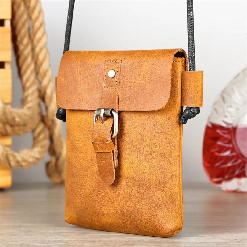 Bolsa Ombro Masculina Urbane Edge Couro Jacaré - Café