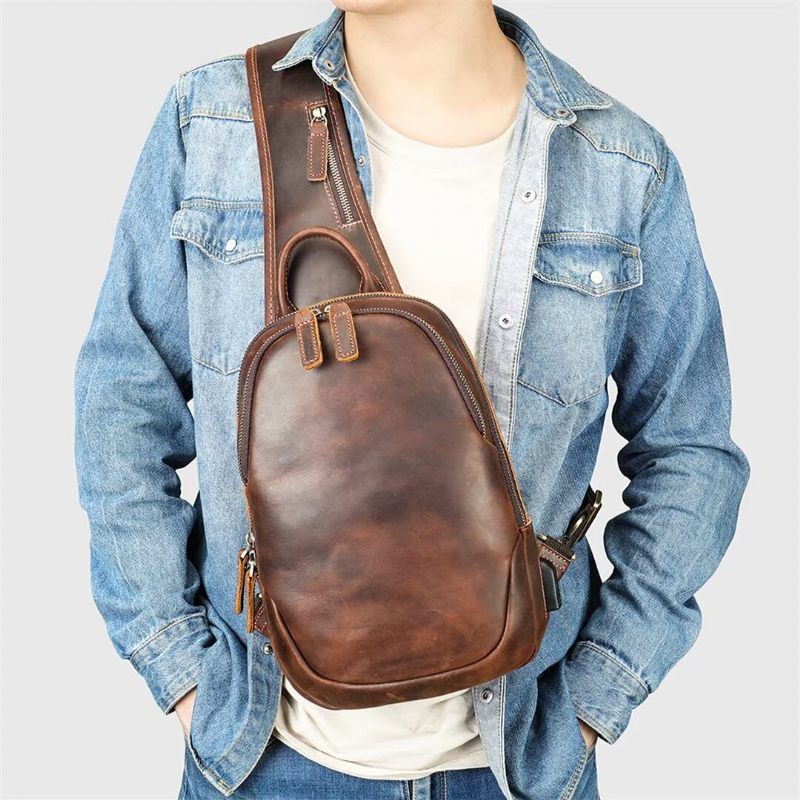 Bolsa Ombro Masculina Vanguard Visionary Alligator Tote - Café