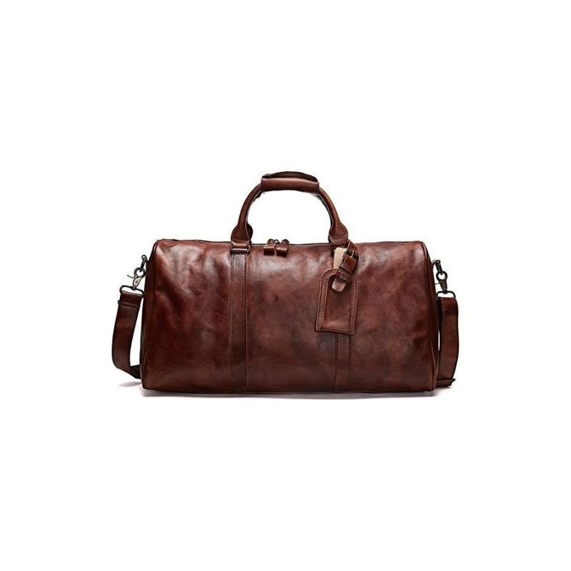 Bolsa Ombro Masculina Viagem Couro Vaca - Vermelho