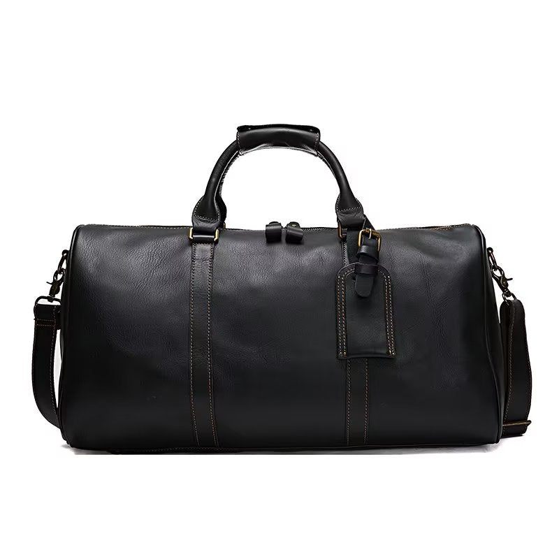 Bolsa Ombro Masculina Viagem Couro Vaca - Preto