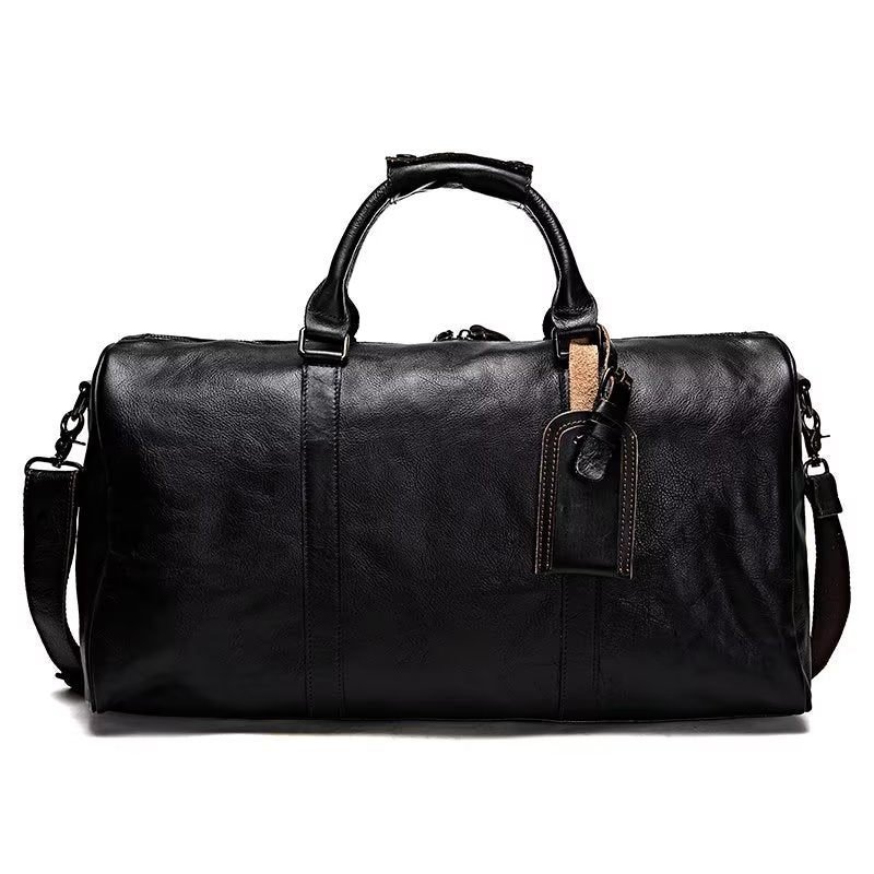 Bolsa Ombro Masculina Viagem Couro Vaca - Preto