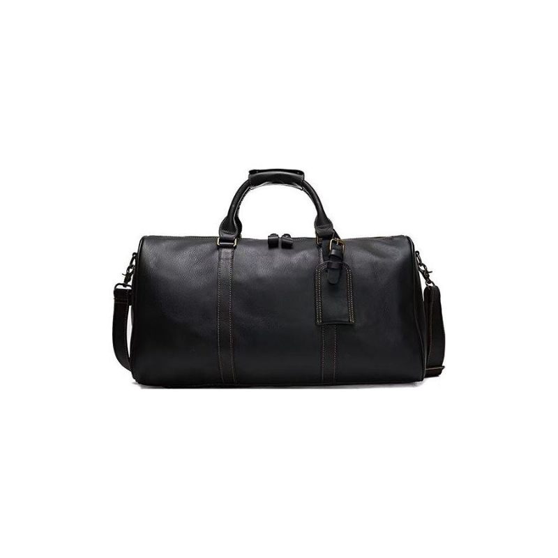 Bolsa Ombro Masculina Viagem Couro Vaca - Preto