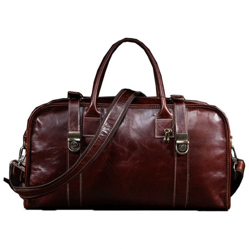 Bolsa Ombro Masculina Vintage Viagem Couro Luxo - Café