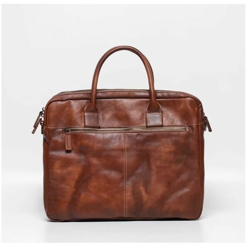 Bolsa Viagem Luxuosa Couro Vaca Masculina - Café