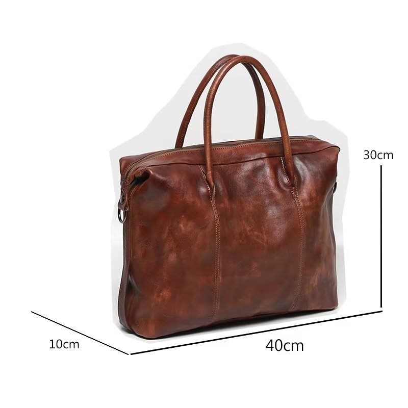 Bolsa Viagem Luxuosa Couro Vaca Masculina - Café