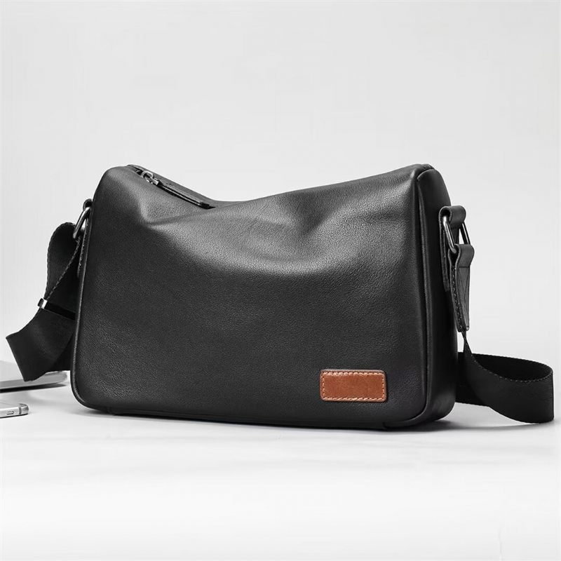 Bolsas Ombro Masculinas Bolsa Couro Triumph Da Trailblazer - Preto